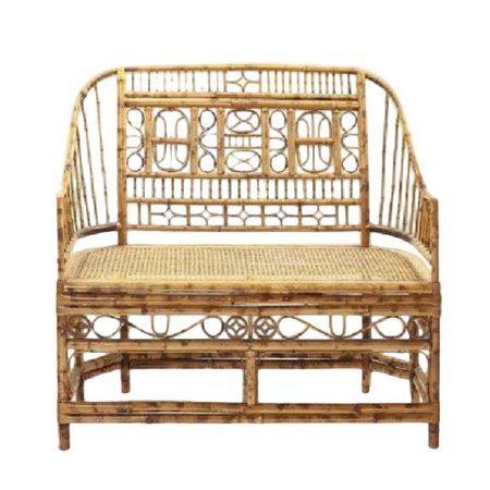 1900s Bamboo Parlor Bench | Chairish