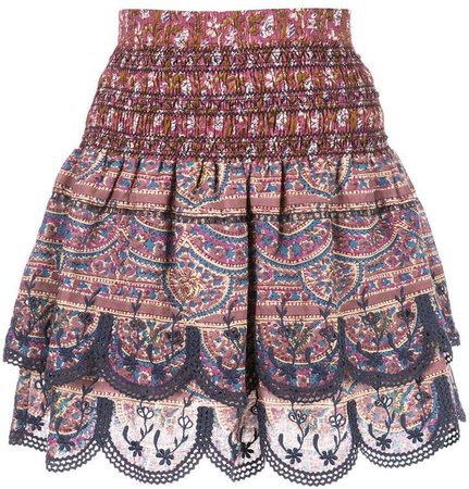 high-waist draped skirt