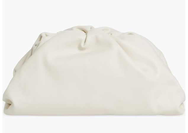 Bottega Veneta “Teen Pouch” white Leather Clutch