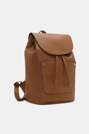 Basic Faux Leather Drawstring Backpack - Accessories | Ardene