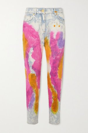 Versace | Tie-dyed high-rise straight-leg jeans | NET-A-PORTER.COM