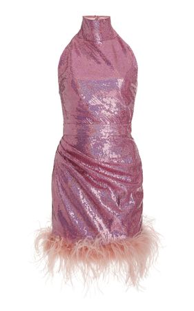 Vanessa Feather-Trimmed Sequin Mini Dress By New Arrivals | Moda Operandi