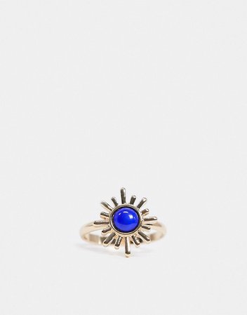 ASOS DESIGN ring with mood stone in starburst design in gold tone | ASOS