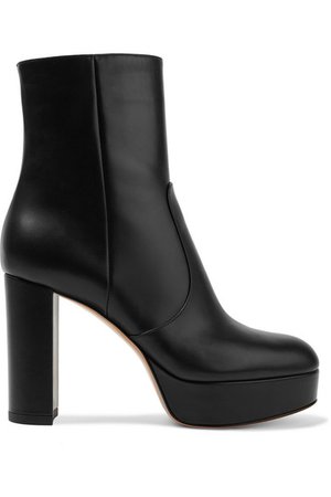 Gianvito Rossi | 100 leather platform ankle boots | NET-A-PORTER.COM