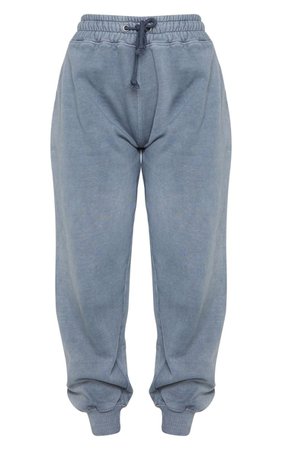 CHARCOAL GREY WASHED HIGH WAIST JOGGERS