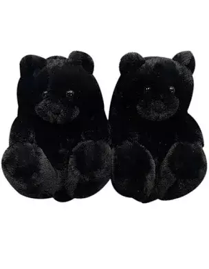teddy bear slippers black - Google Search