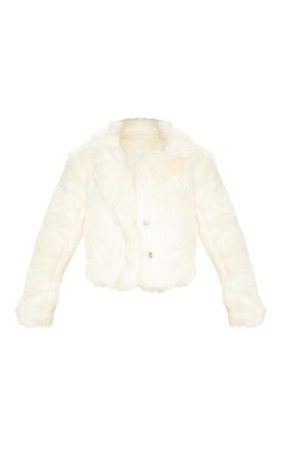 Cream Faux Fur Jacket | Coats & Jackets | PrettyLittleThing