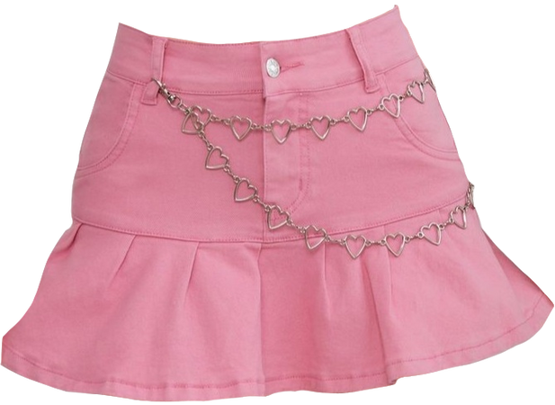 pink skirt with heart chain