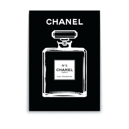 chanel-artwork-prints-hart-home-decor-perfume-bottle-pop-art-black-print-canvas.jpg (767×768)