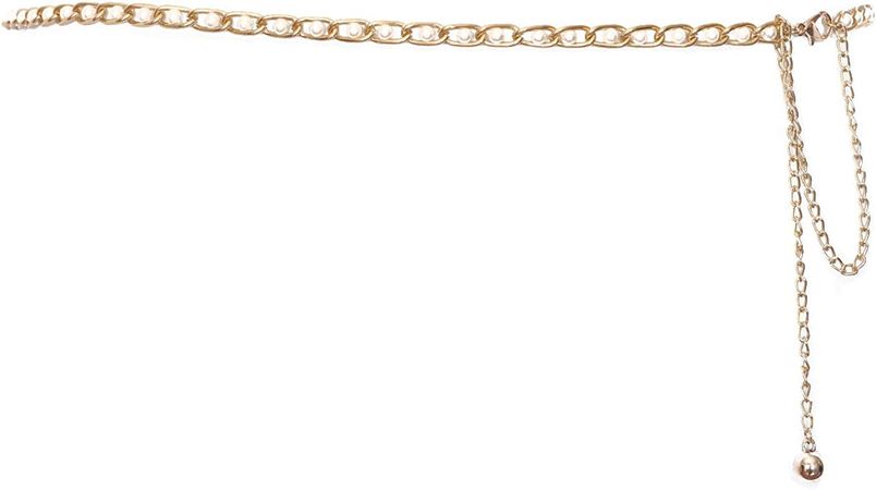 eVogues Plus Size Faux Pearl Gold Chain Link Adjustable Waist Belt 18820 - One Size Plus at Amazon Women’s Clothing store