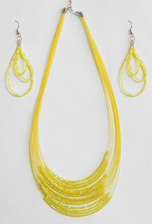 yellow beaded necklace - Google Search