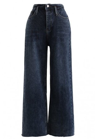 Pockets High-Waisted Wide-Leg Jeans in Black - Pants - BOTTOMS - Retro, Indie and Unique Fashion