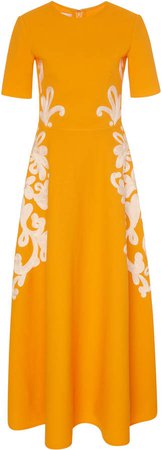 Oscar de la Renta Embroidered Crepe Dress Size: 0