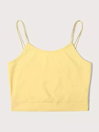Solid Double Straps Cami Top | SHEIN USA yellow