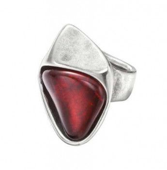Silver Ring | red resin stone | UNOde50
