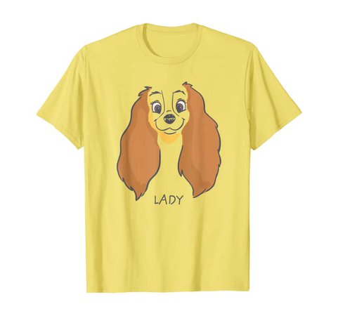 Amazon.com: Disney Lady and the Tramp Lady Face Sketch Costume T-Shirt: Clothing
