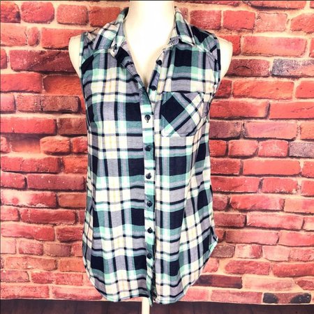 plaid button up tank top - Google Search