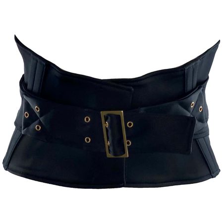 NEW Gucci by Tom Ford 2003 Black Waist Waspie Wide Hourglass Corset Belt 40 For Sale at 1stDibs