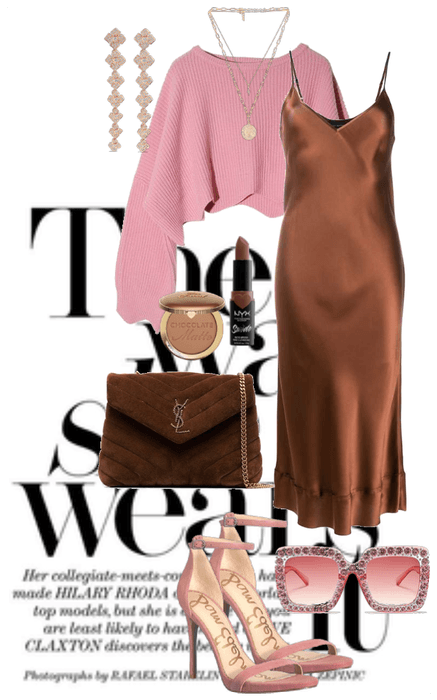 pink + chocolate brown