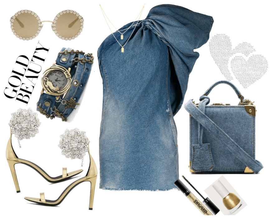 Denim and gold
