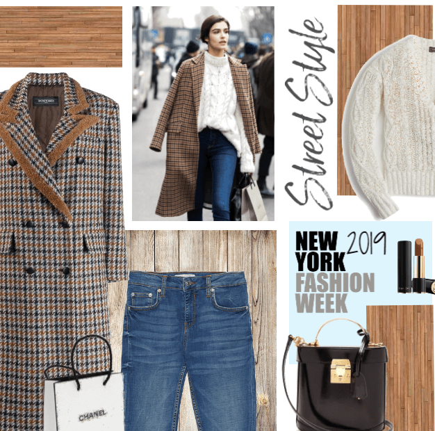 Simple Fall Street Style - Tartan wool coat