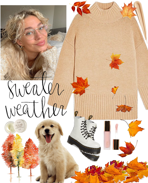 #SWEATER WEATHER🍂in Falling leaves🍁