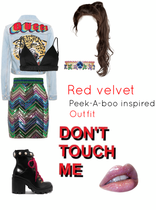 Red velvet Peek-a-boo inspired outfit