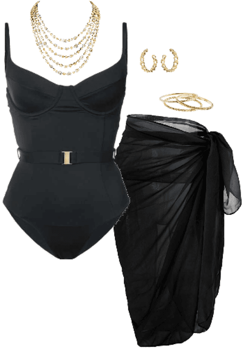 Black and Gold sexy swimsuit