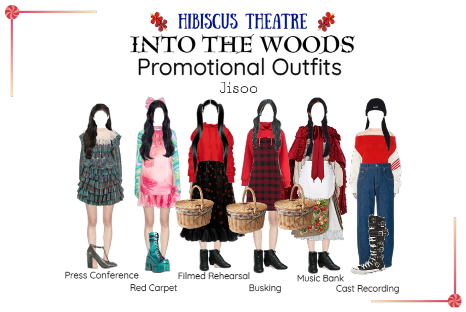 Into the Woods Promotional Outfits | Jisoo