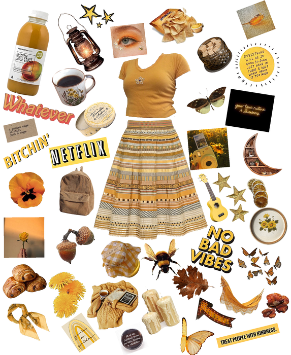 Yellow and brown aesthetic-mango outfit