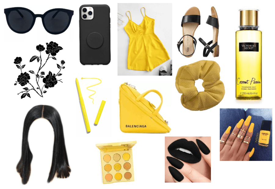 black and yellow outfit