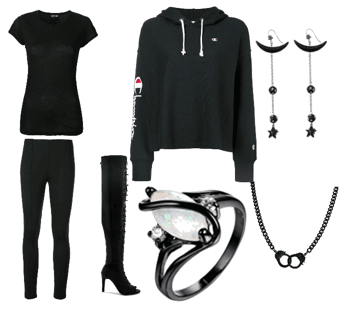 Black emo inspired outfit
