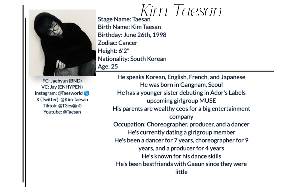 Kim Taesan Introduction