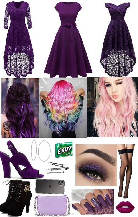 Purple apron Outfit