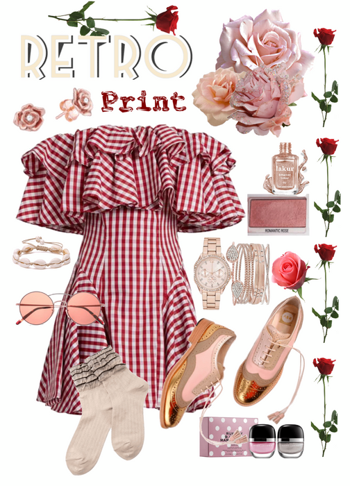 Rose Gold and Retro Gingham