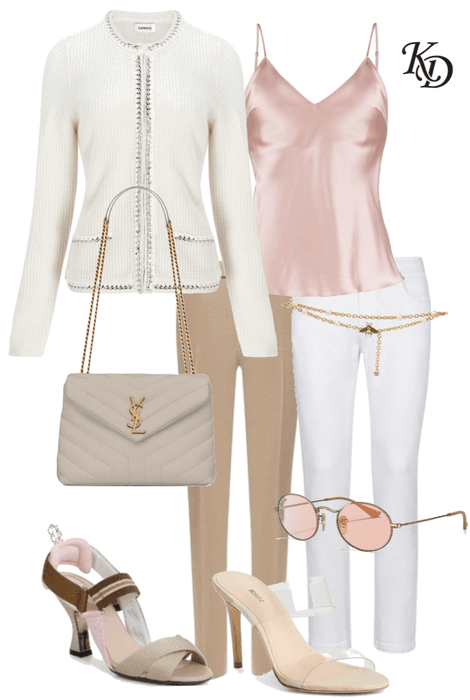 pink beige outfit