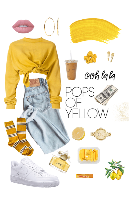 pops of yellow.