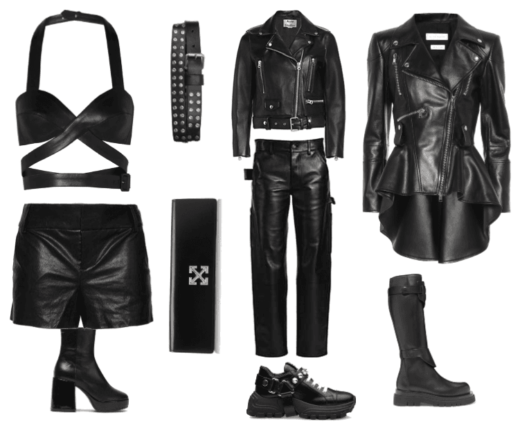 3 leather outfits
