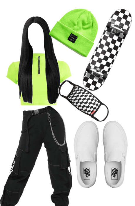 lime green outfit!