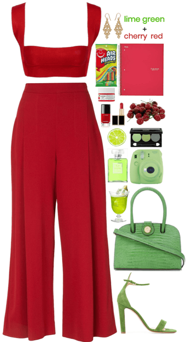 Lime green and cherry red