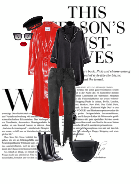 Black with a pop of red outfit #41