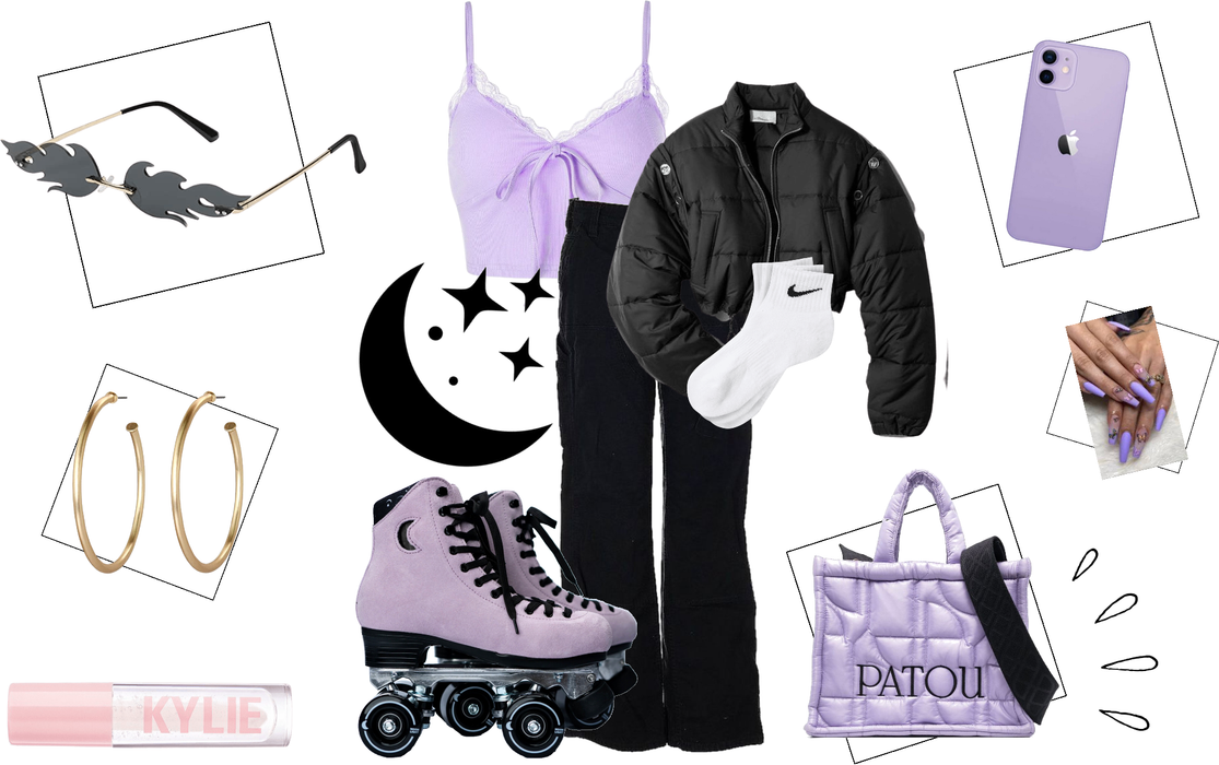 Purple and Black Roller Rink fit 💜🖤😜✨