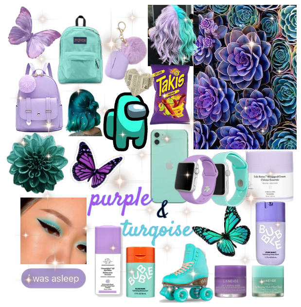 purple and turqoise