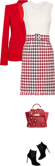 Office outfit: Red - White