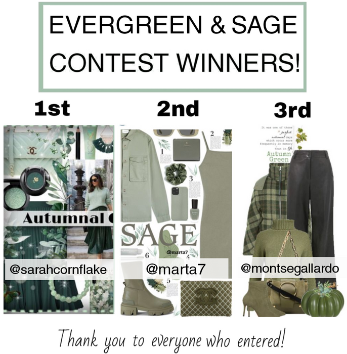 Evergreen & Sage Contest Winners