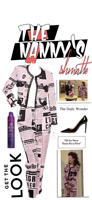 The Nanny Fran Fine in Moschino paperprint suit
