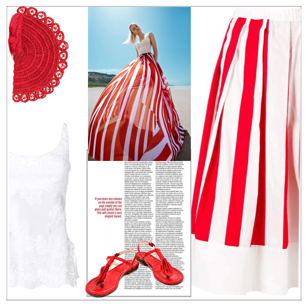 red stripes skirt