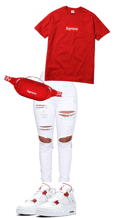 white and red