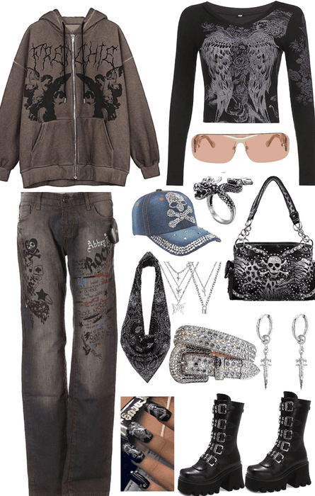 Cyber y2k/grunge black girl outfit Outfit, cyber y2k 