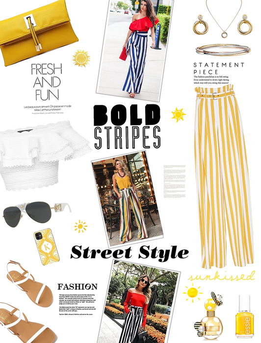 street style. gold stripes